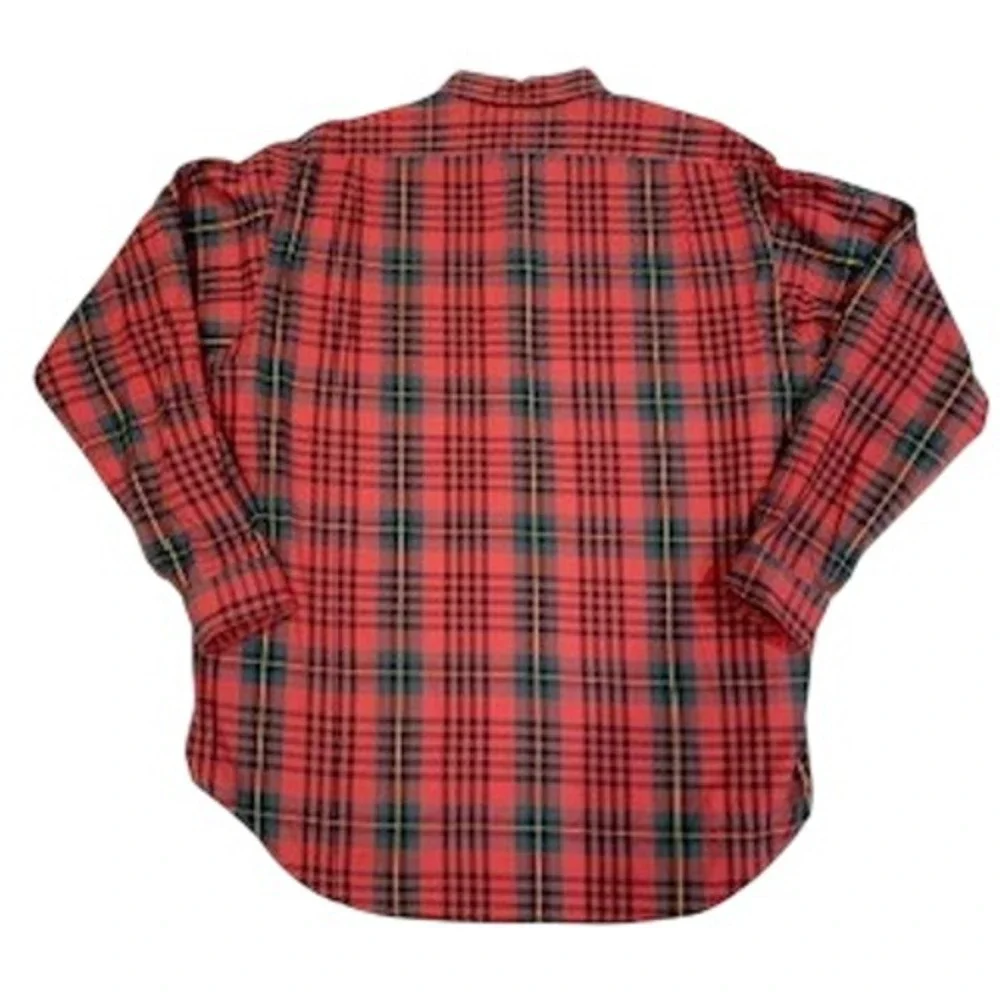 Polo Ralph Lauren Mens XXL Red Plaid Cotton Wool Blend Button Down Flannel Shirt